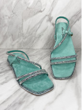 V23400 Flat Sandals - Suede Mint (Alma en Pena)